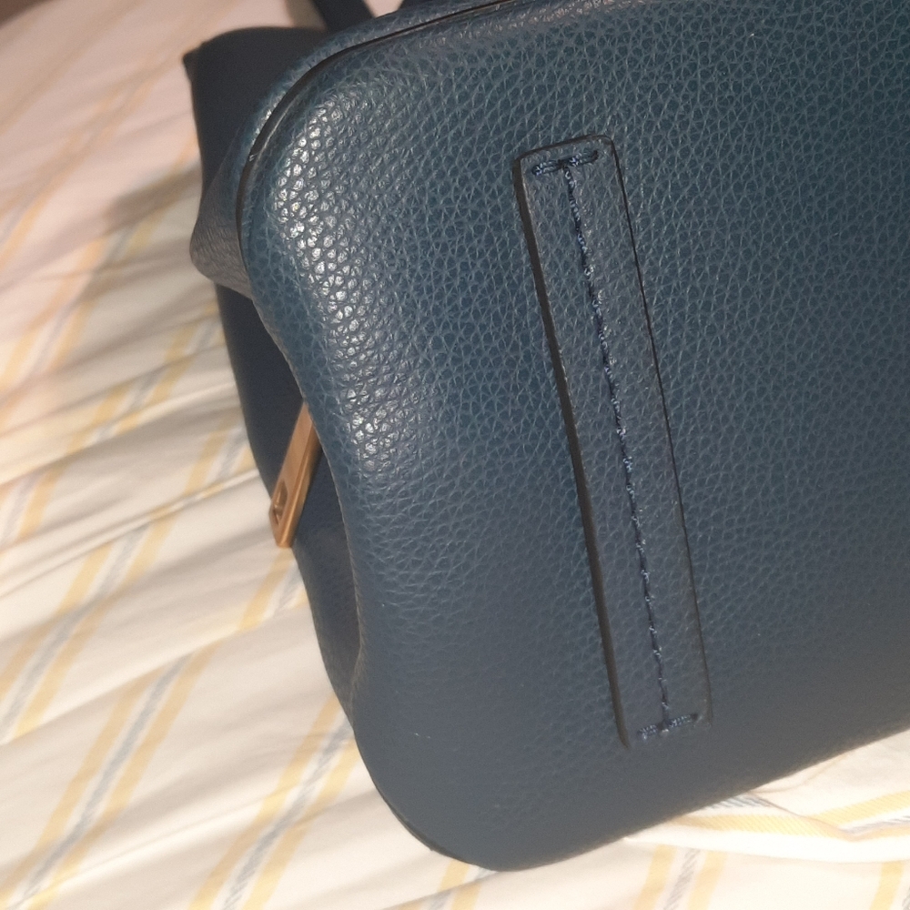 MARC JACOBS Editor Leather Tote Bag Blue Sea Navy Red Everyday Versatile Classic - Picture 8 of 16